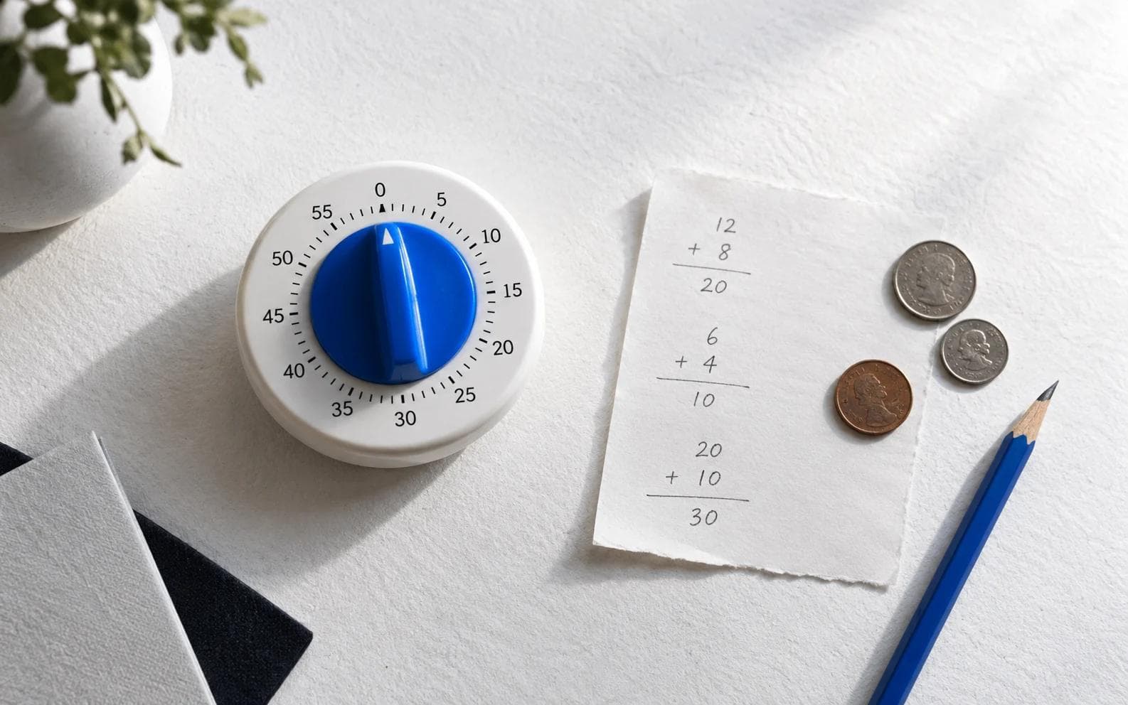 A calculator and paper notes representing the cost of manual admin